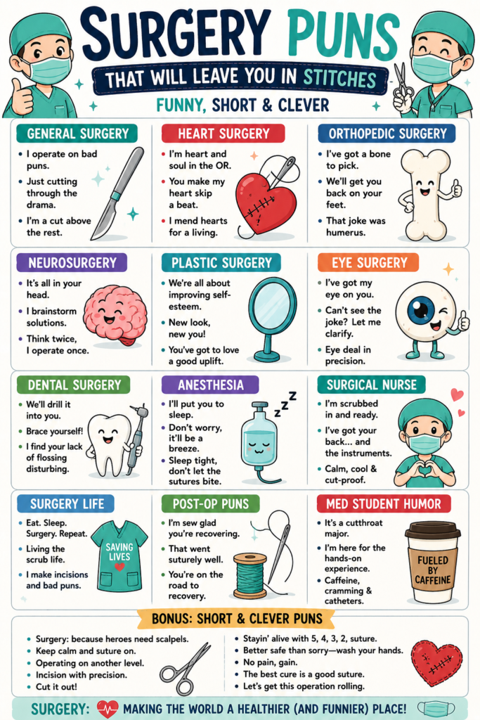 Surgery Puns That Will Leave You in Stitches (Funny, Short & Clever)