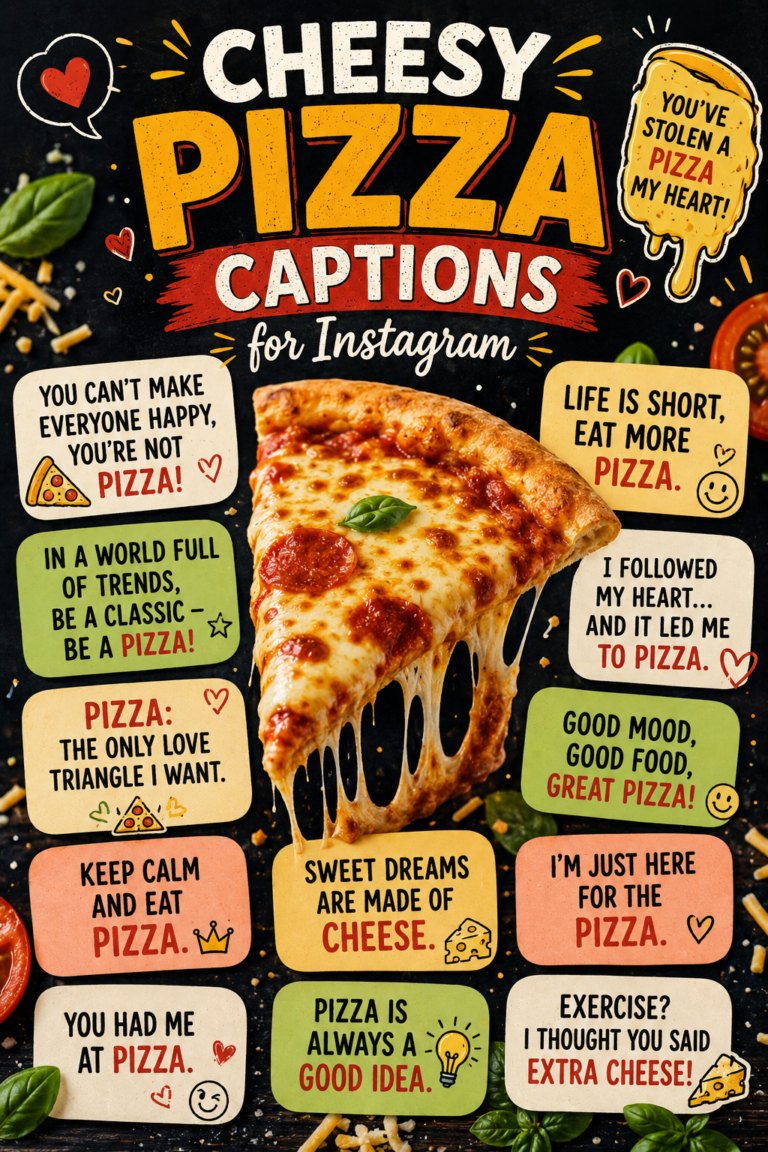 Cute Pizza Captions puns