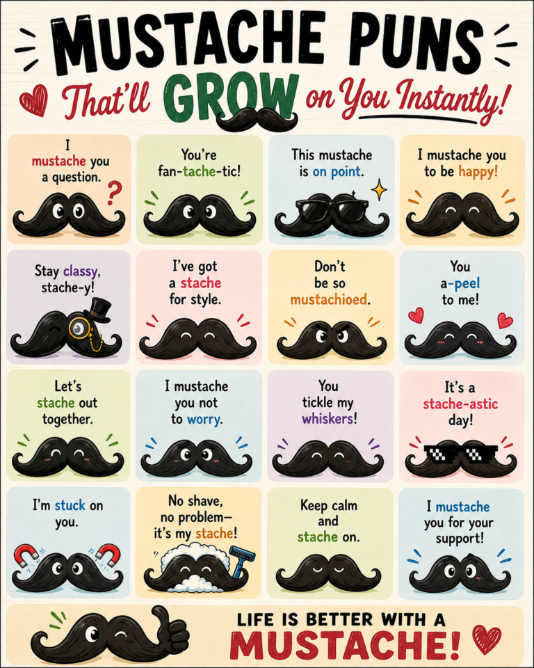 325+ Mustache Puns That’ll Grow on You Instantly