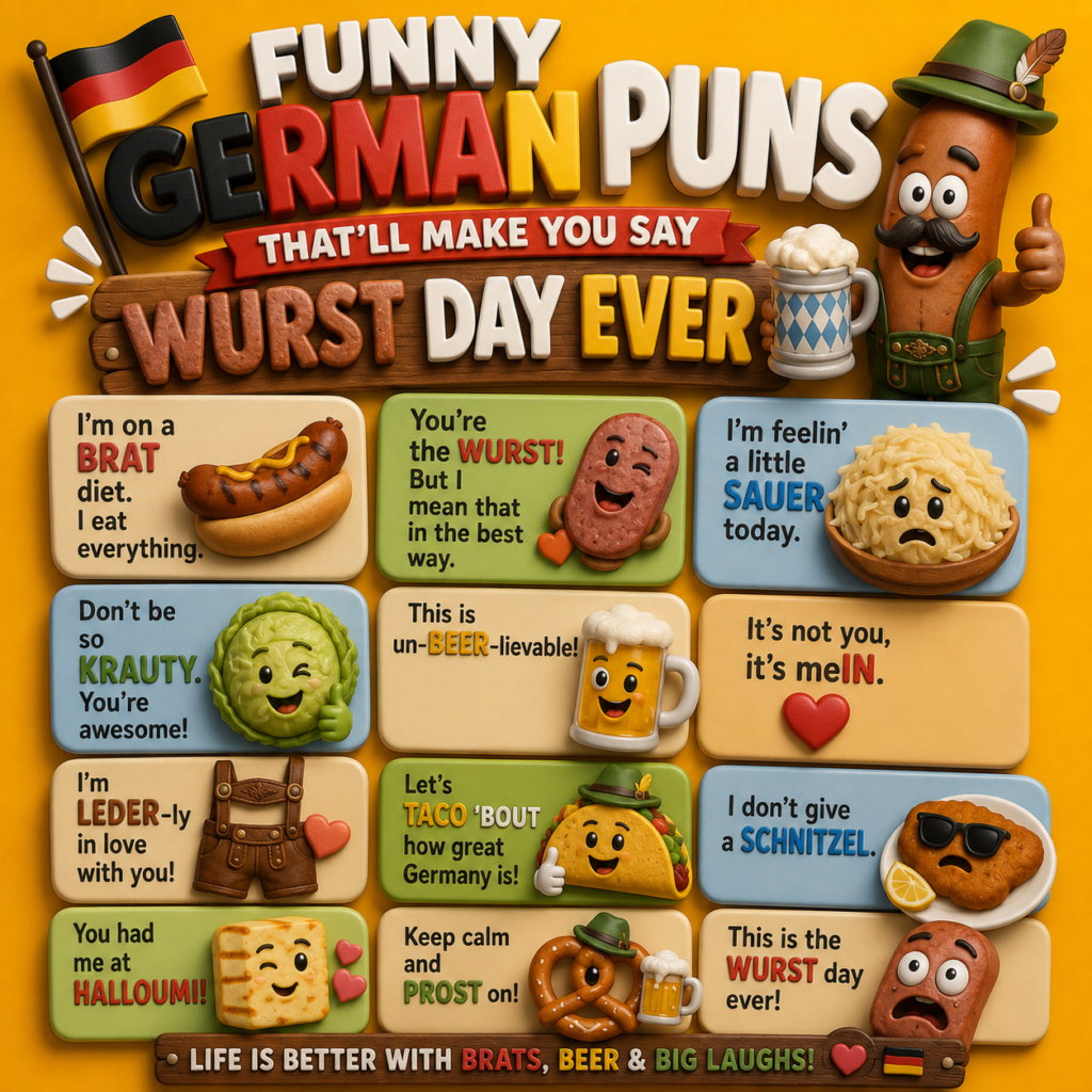 240+ Funny German Puns That’ll Make You Say Wurst Day Ever 2026
