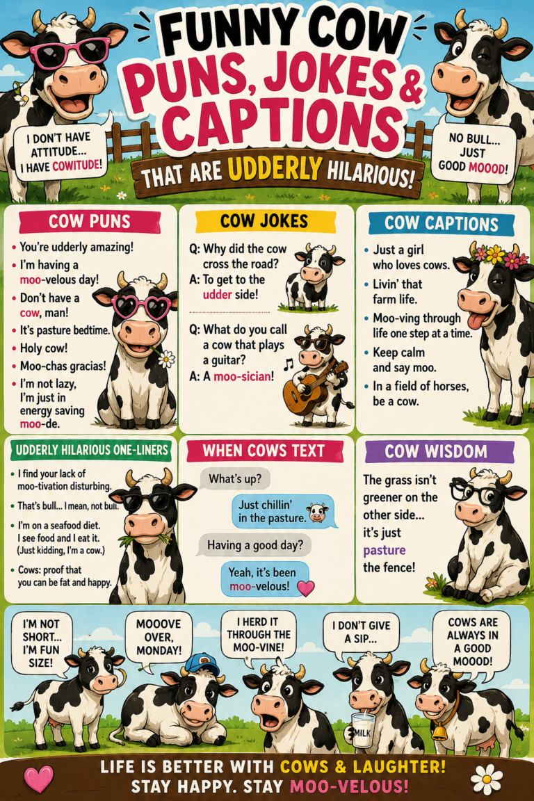 450+ Funny Cow Puns, Jokes & Captions That Are Udderly Hilarious