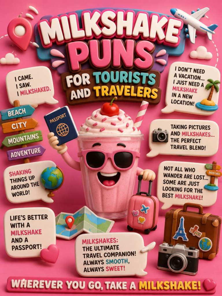 Milkshake Puns for Tourists and Travelers