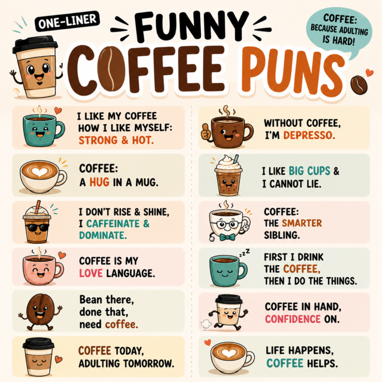 one liner coffee puns