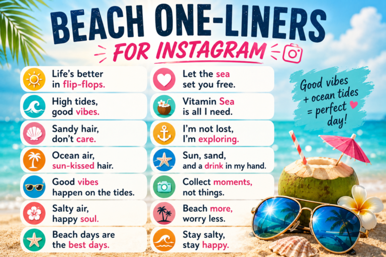4. Beach One-Liners for Instagram