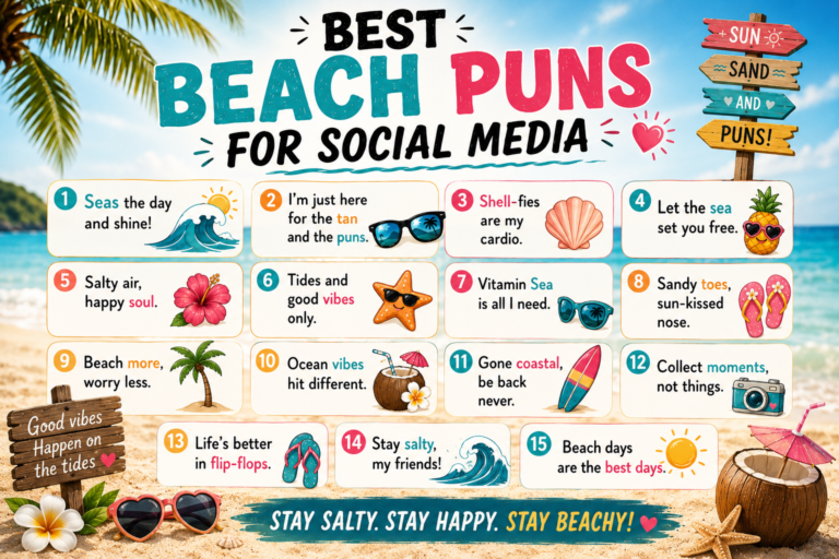 12. Best Beach Puns for Social Media captions