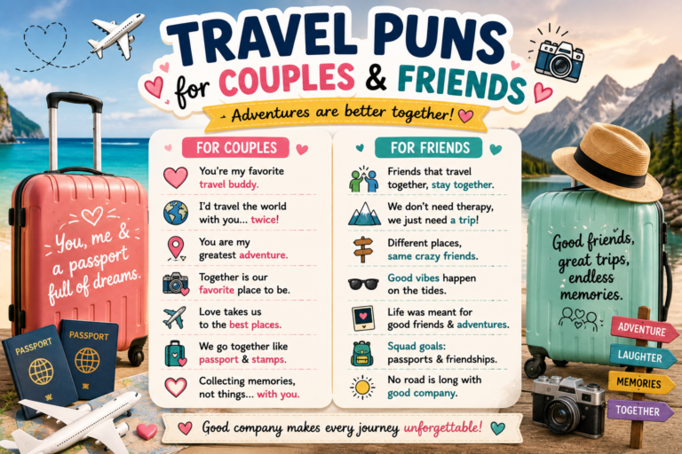 Travel Puns for Couples & Friends