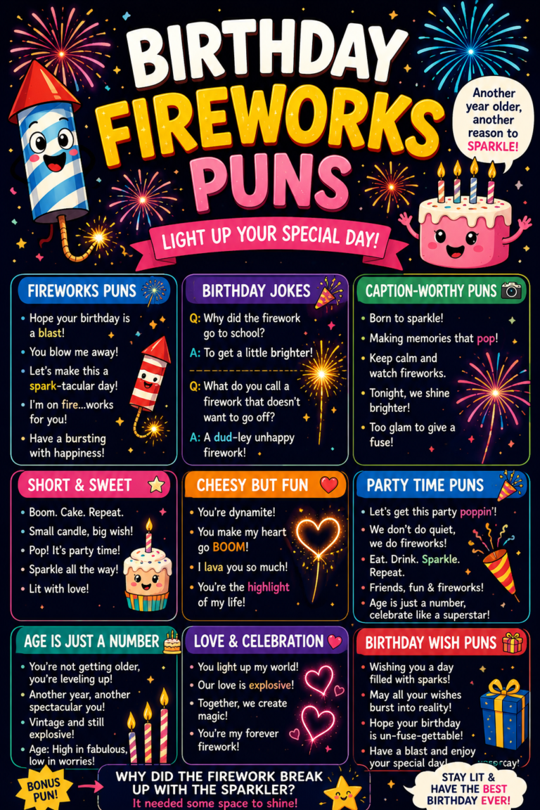 Birthday Fireworks Puns