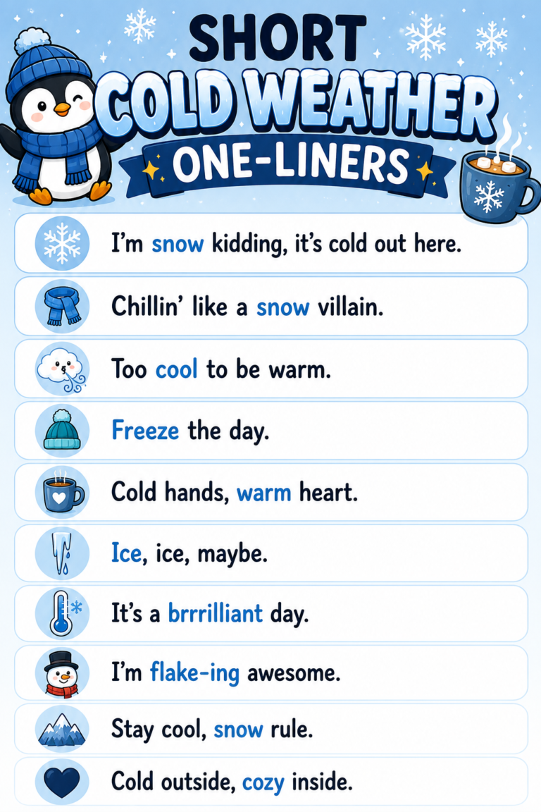 ⚡ Short Cold Weather One-Liners