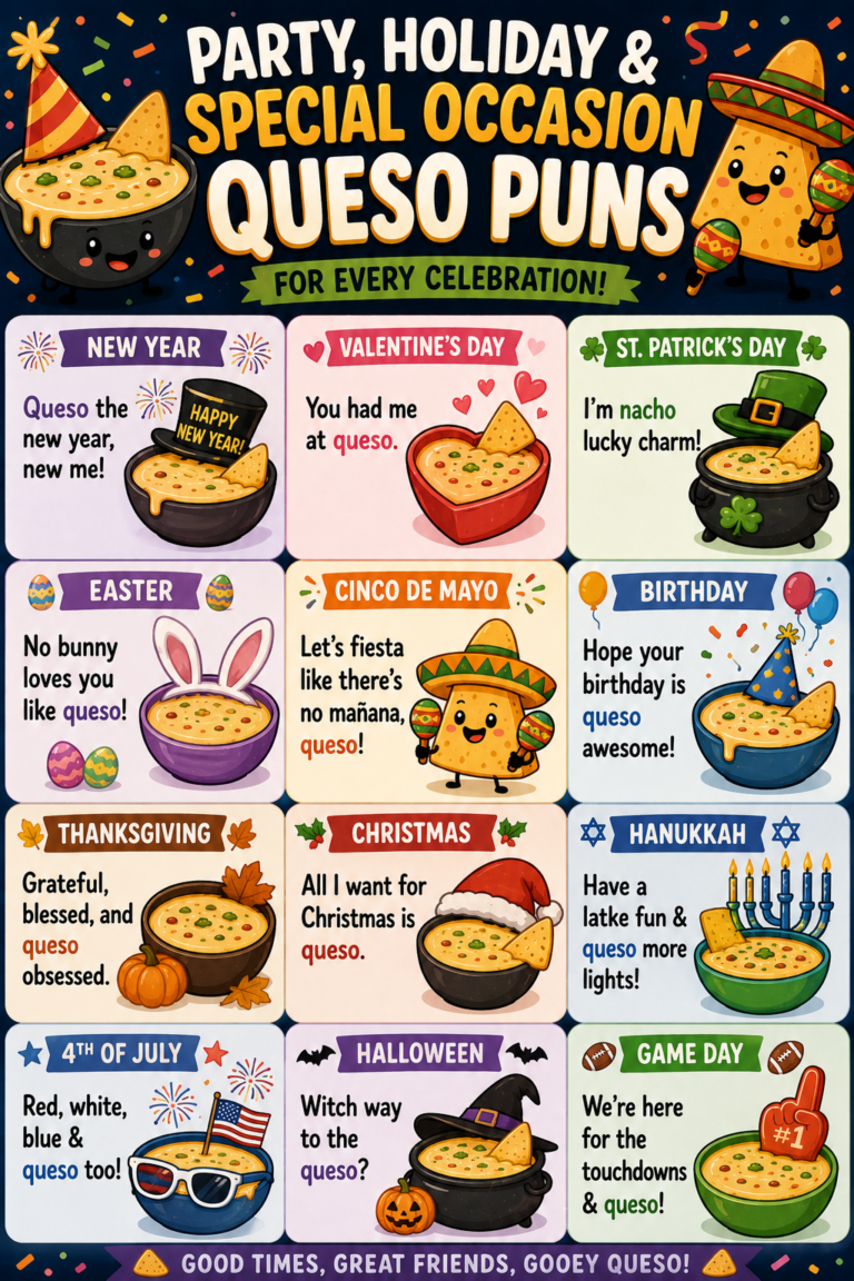 🎉 Party, Holiday & Special Occasion Queso Puns