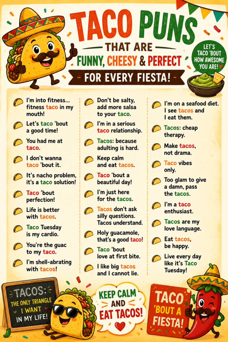 250 Taco Puns That Are Funny, Cheesy & Perfect for Every Fiesta