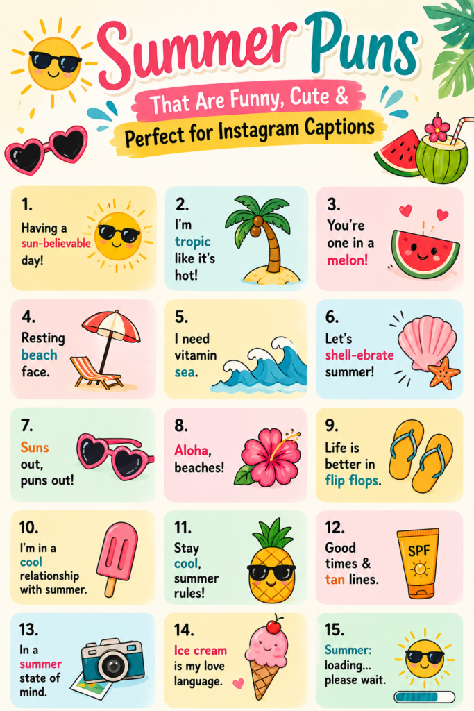 250+ Summer Puns That Are Funny, Cute & Perfect for Instagram Captions