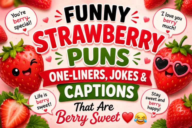 🍓 175+ Funny Strawberry Puns One-Liners, Jokes & Captions That Are Berry Sweet ❤️😂