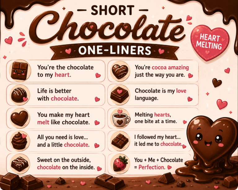 heart melting Short Chocolate One-Liners