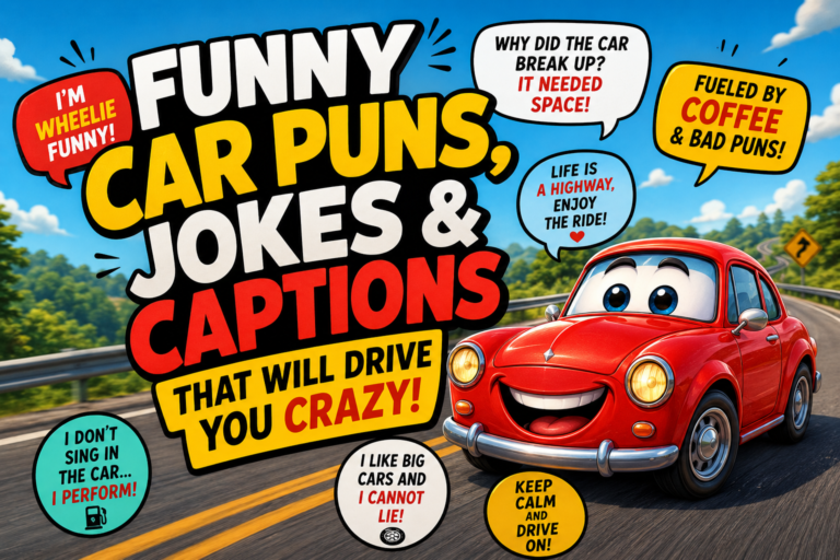 450+ Funny Car Puns, Jokes & Captions That Will Drive You Crazy