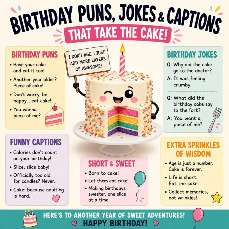 450+ Funny Birthday Puns, Jokes & Captions That Take the Cake