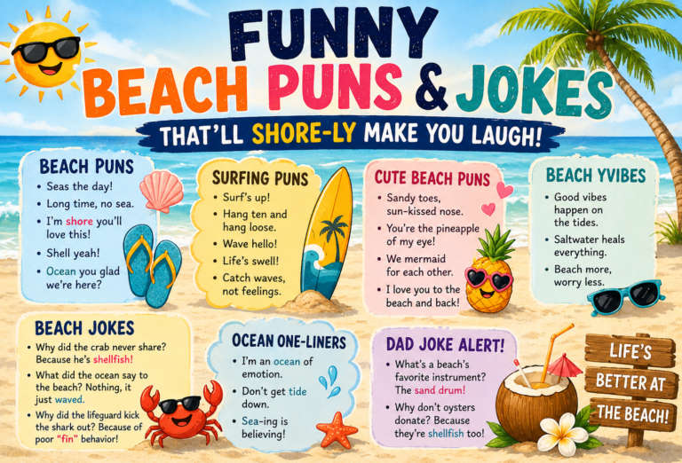 225+ Funny Beach Puns and Jokes That’ll Shore-ly Make You Laugh