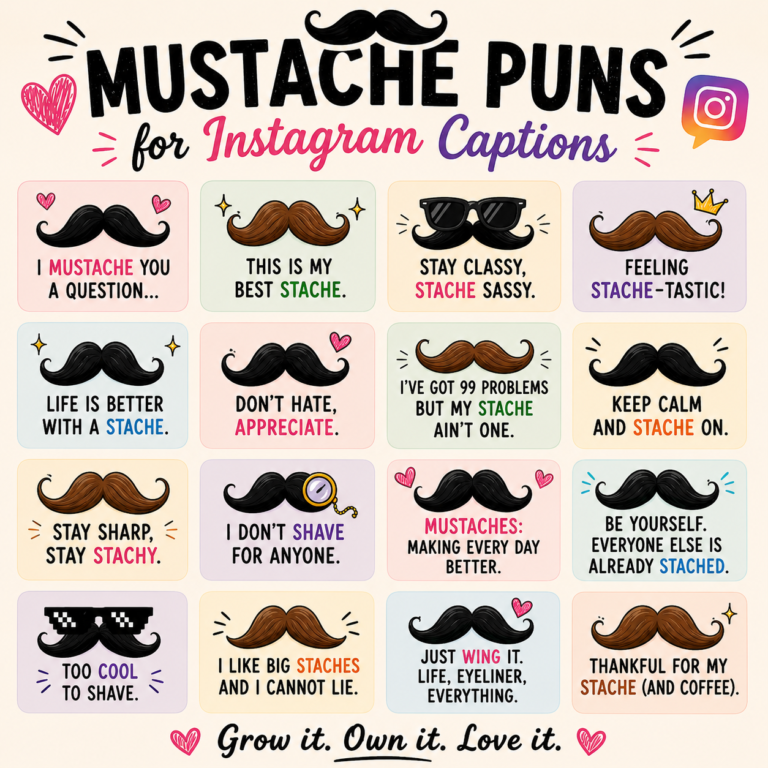 Mustache Puns for Instagram Captions