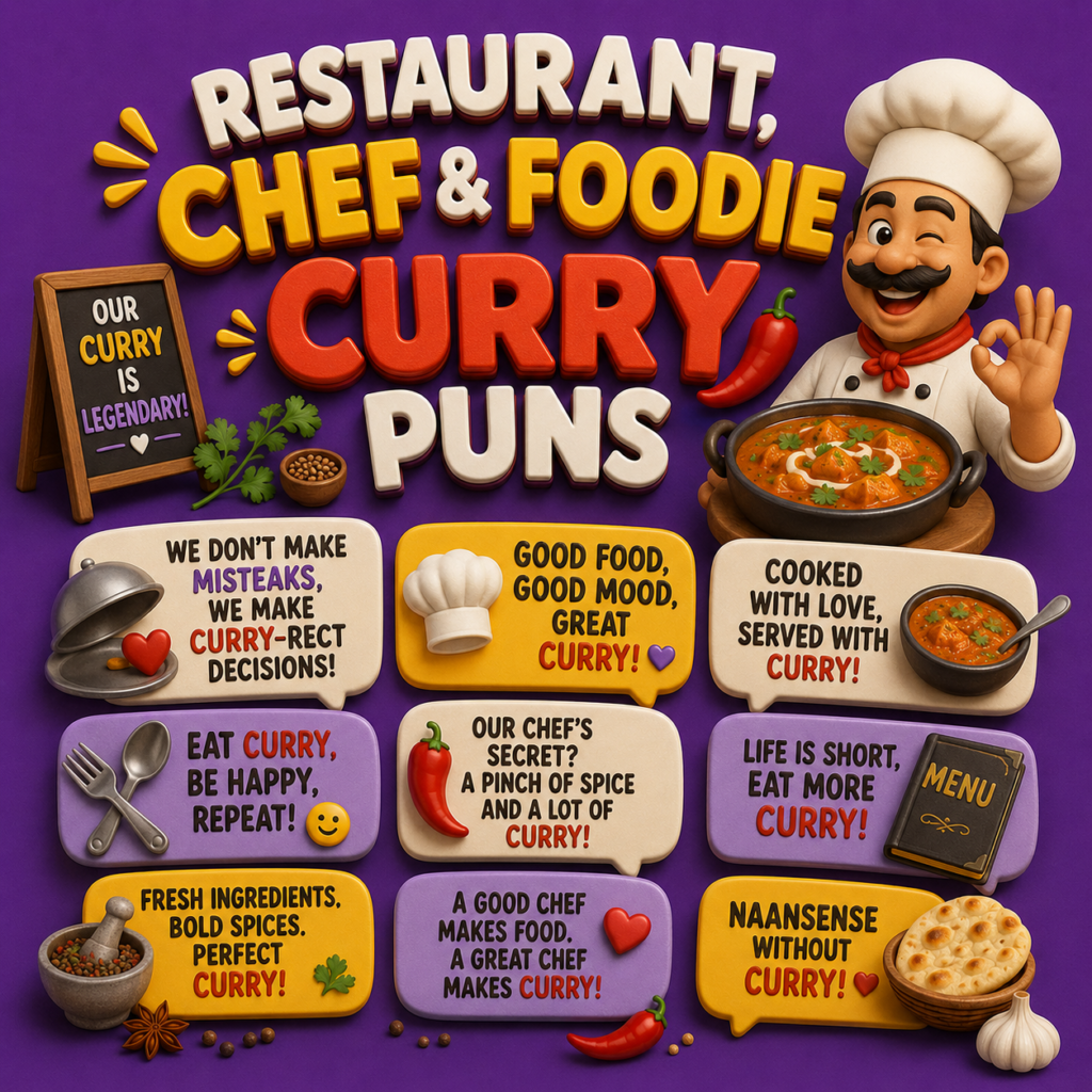 Restaurant, Chef & Foodie Curry Puns