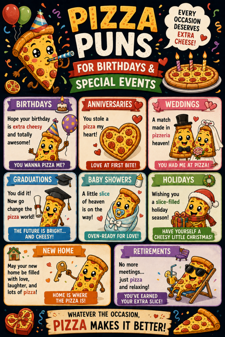 Pizza Puns for Birthdays & Special Events