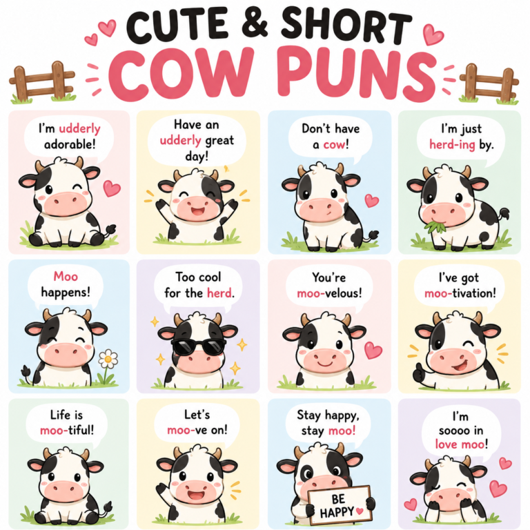 Cute & Short Cow Puns
