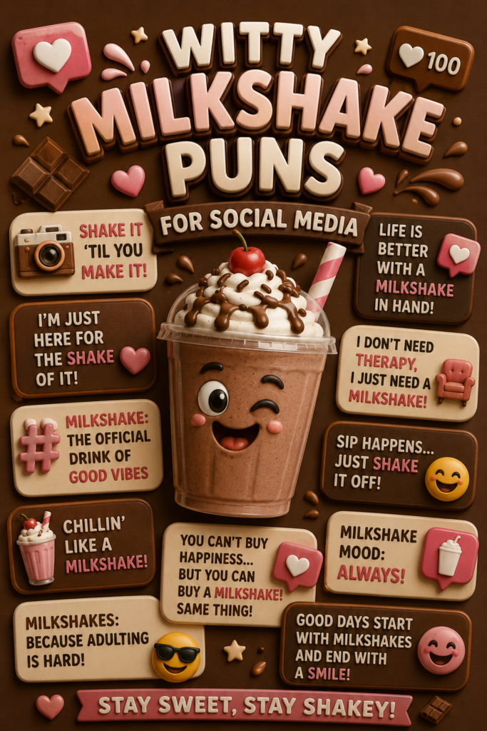 Witty Milkshake Puns for Social Media