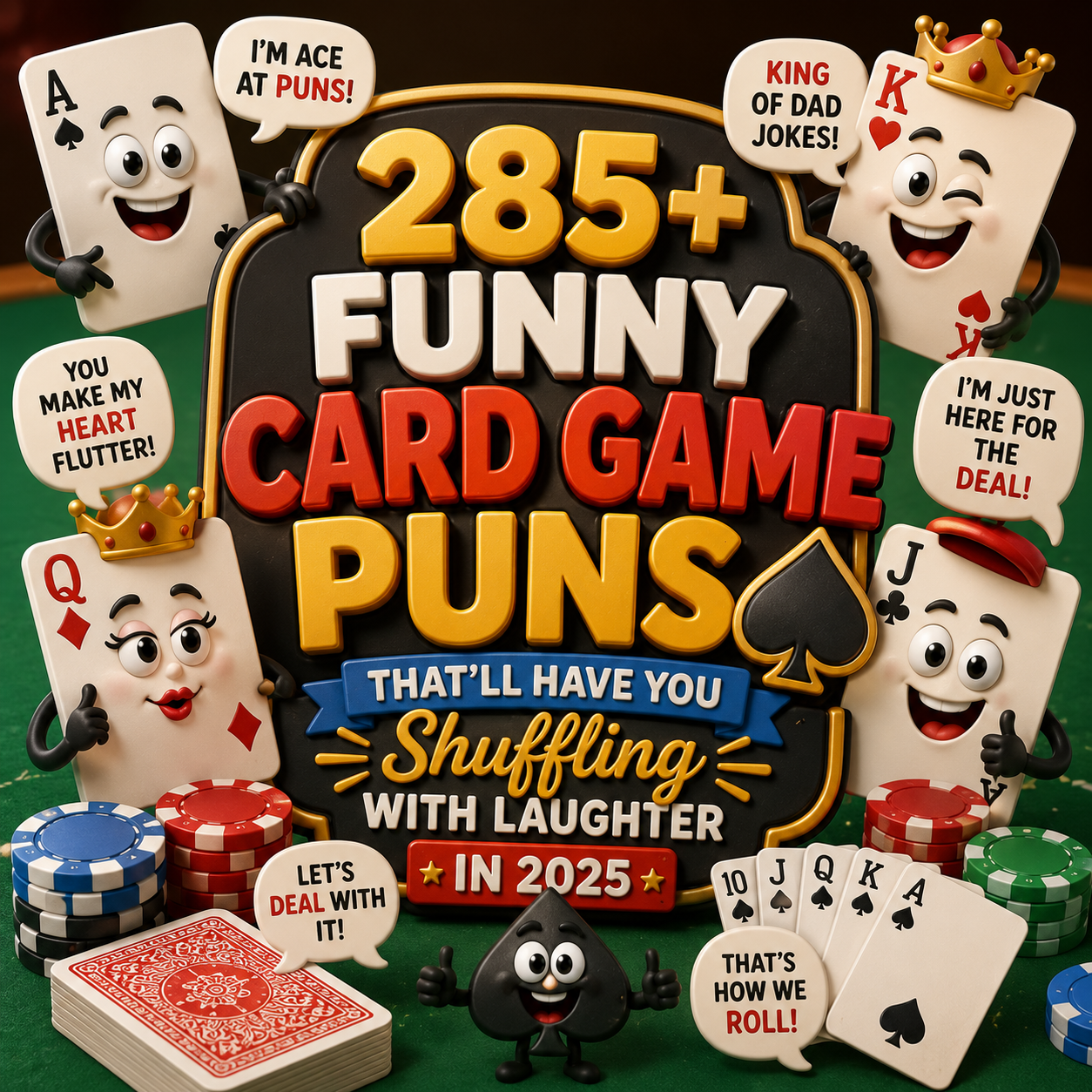 285+ Funny Card Game Puns That’ll Have You Shuffling With Laughter In 2025♠️