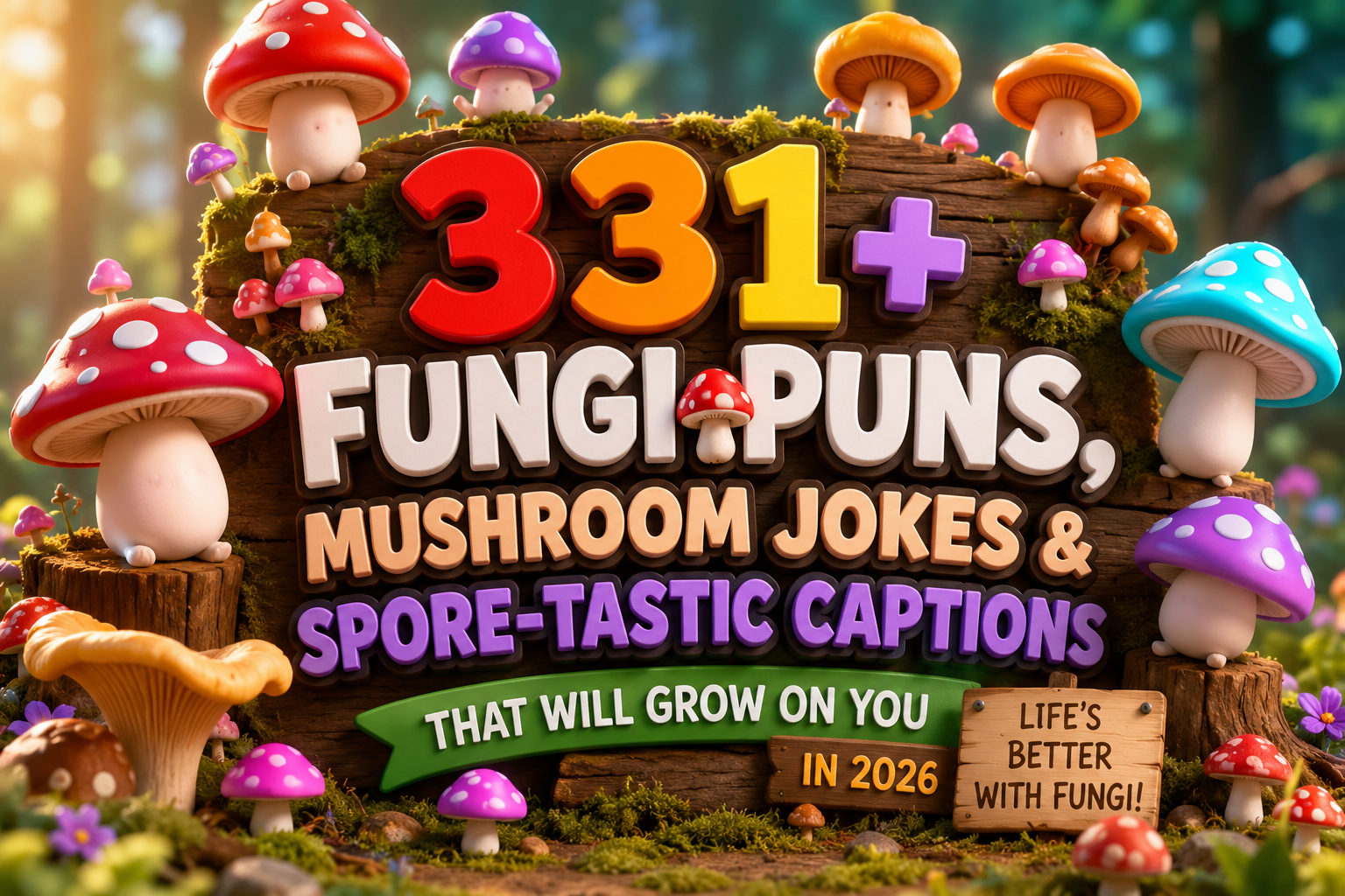 331+ Fungi Puns, Mushroom Jokes & Spore-Tastic Captions That Will Grow on You in 2026