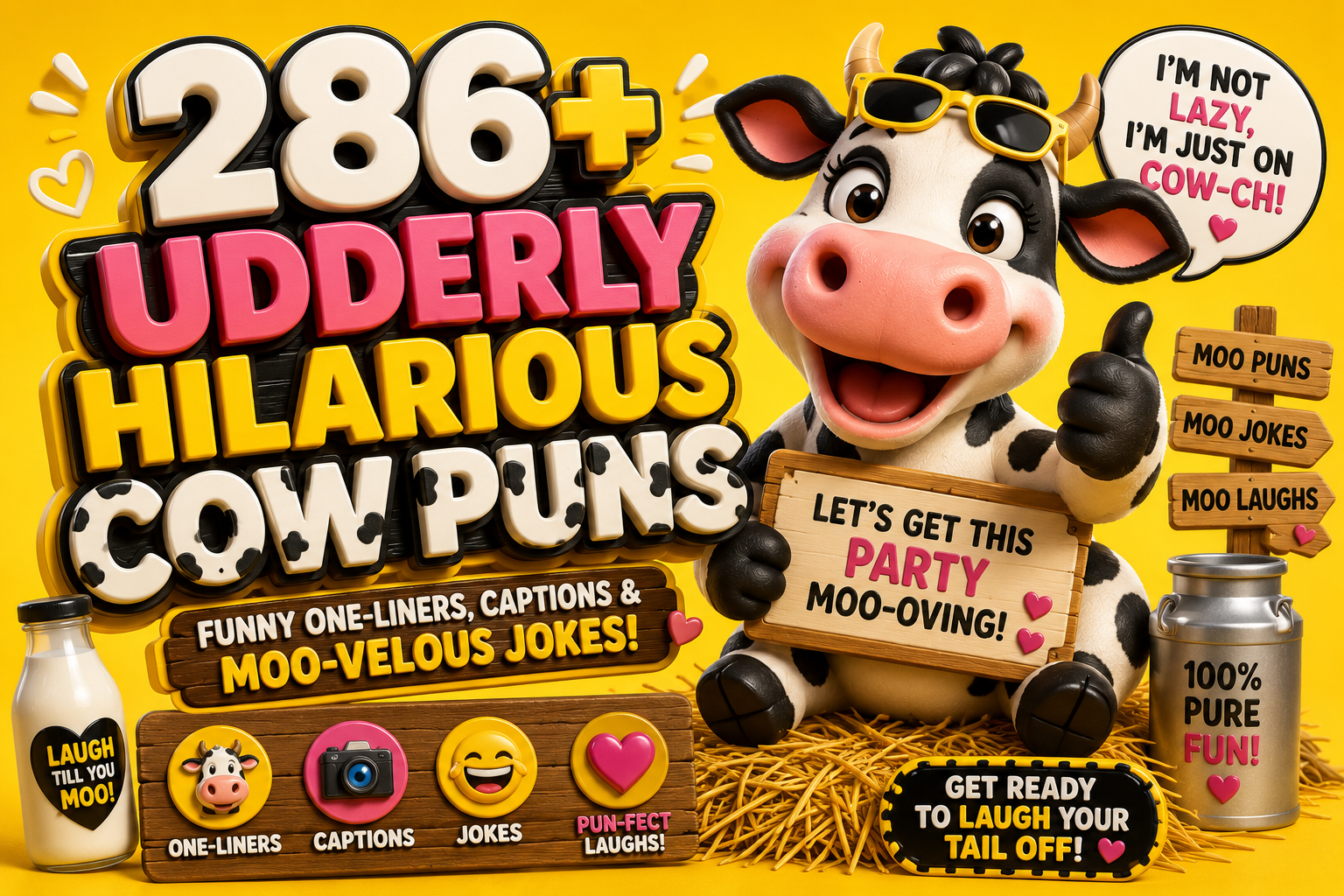 286+ Udderly Hilarious Cow Puns