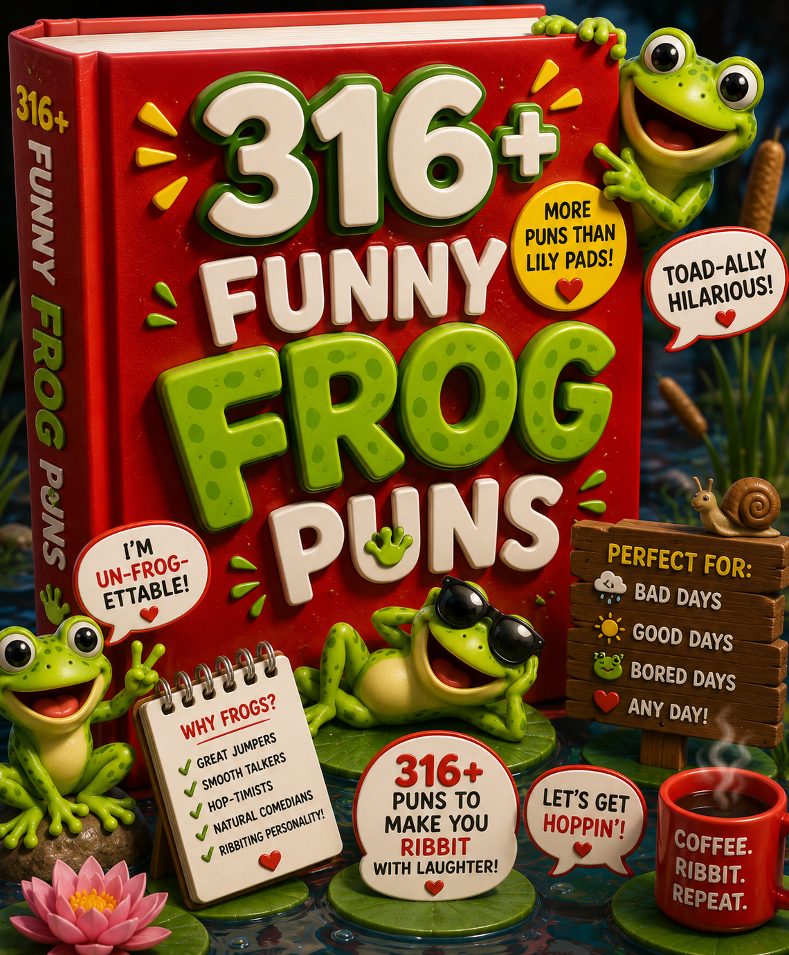 316+ Funny Frog Puns