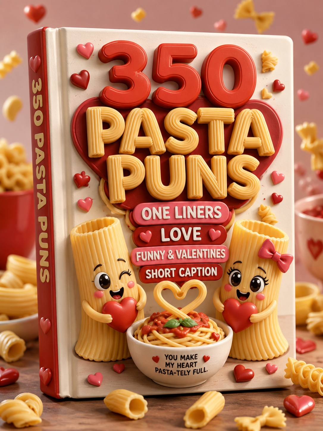 350 Pasta Puns : One Liners Love Funny & Valentines Short Caption