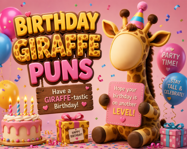Birthday Giraffe Puns