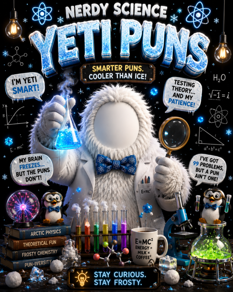 🧠 Nerdy Science Yeti Puns