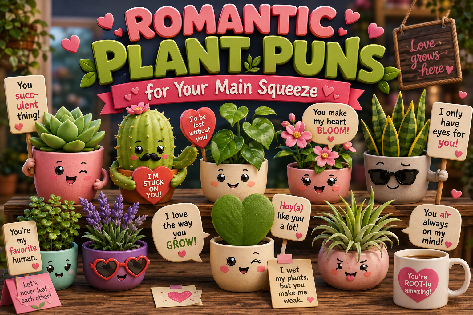 Romantic Plant Puns for Your Main Squeeze