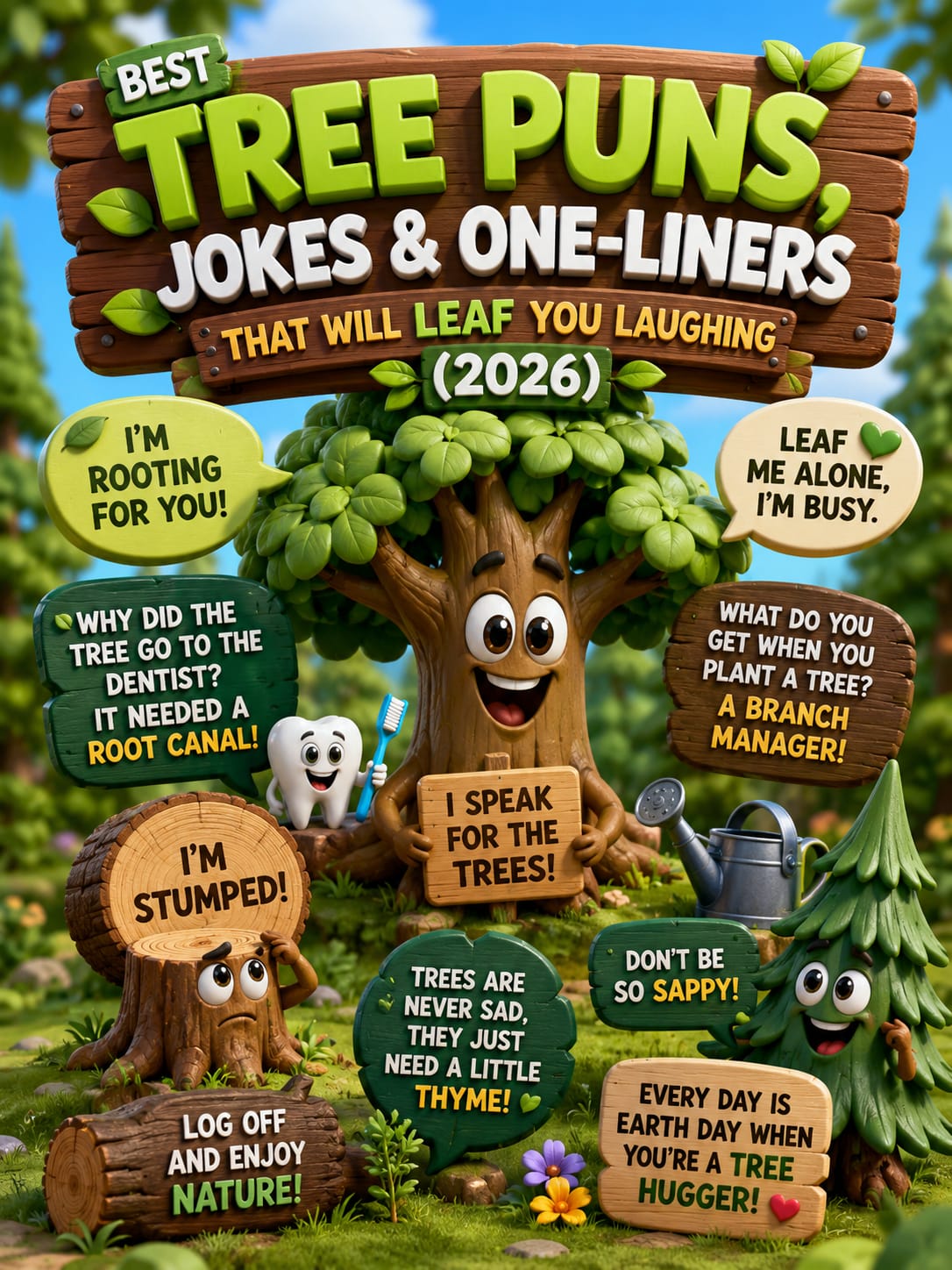 short & hilarious Tree puns