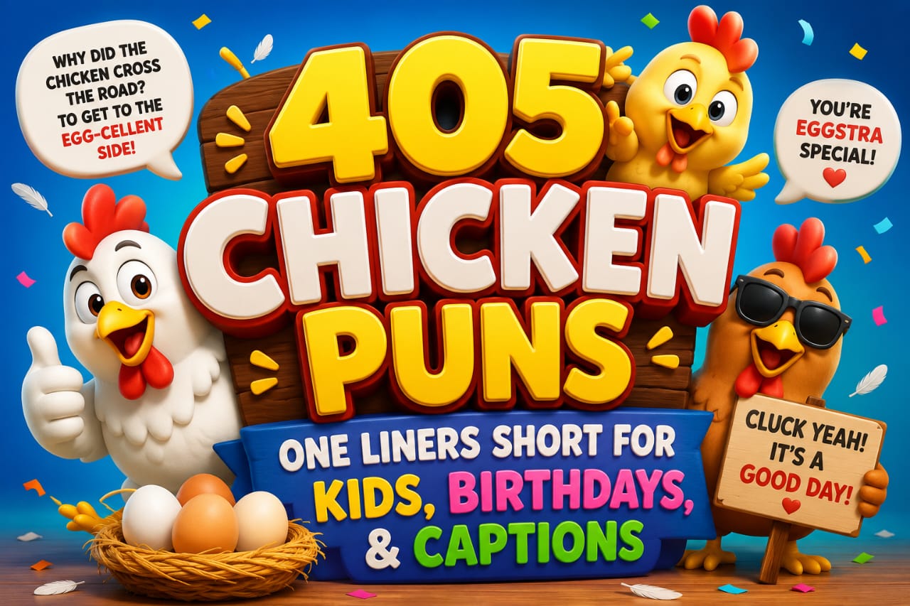 405 Chicken Puns: One Liners Short For Kids, Birthdays, & Captions