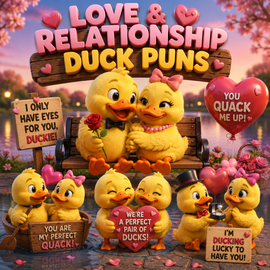 🦆 Love & Relationship Duck Puns