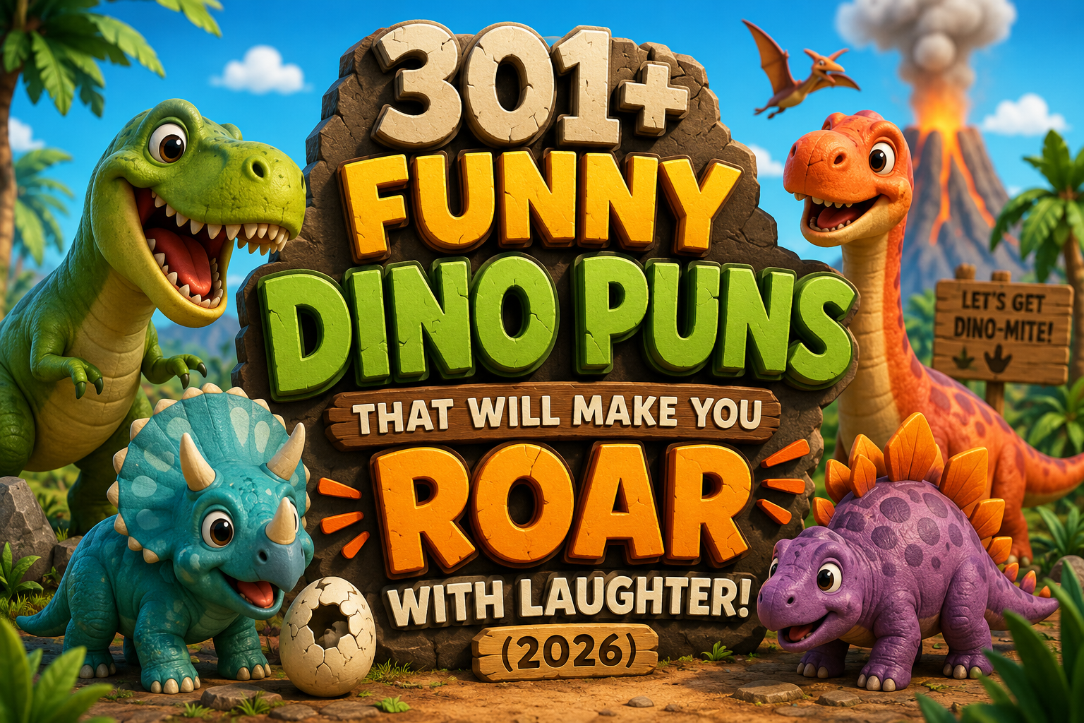 301+ Funny Dino Puns That Will Make You Roar With Laughter (2026)