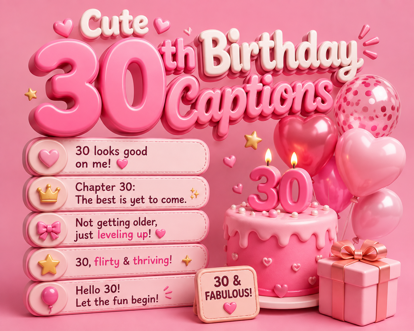 Cute 30th Birthday Captions