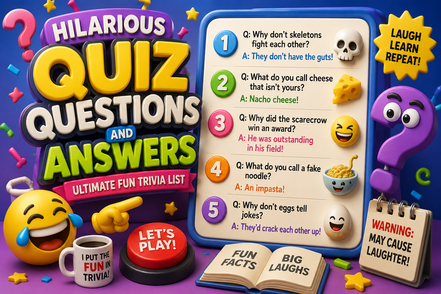 Hilarious Quiz Questions and Answers (Ultimate Fun Trivia List)