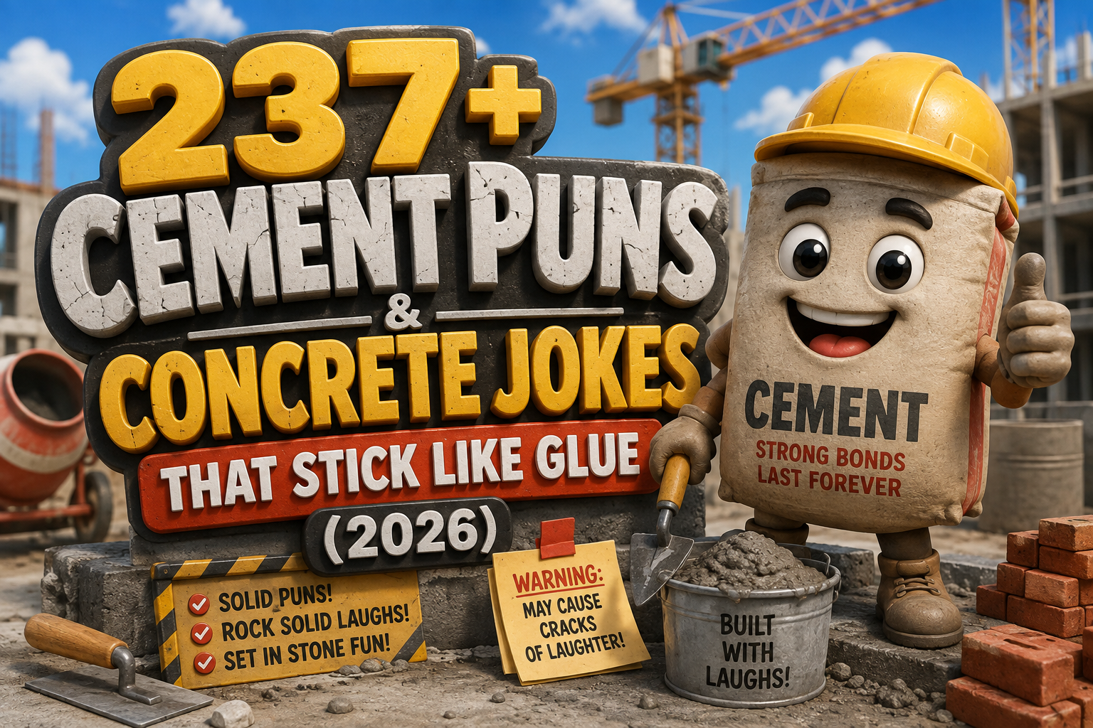 237+ Cement Puns & Concrete Jokes That Stick Like Glue (2026)