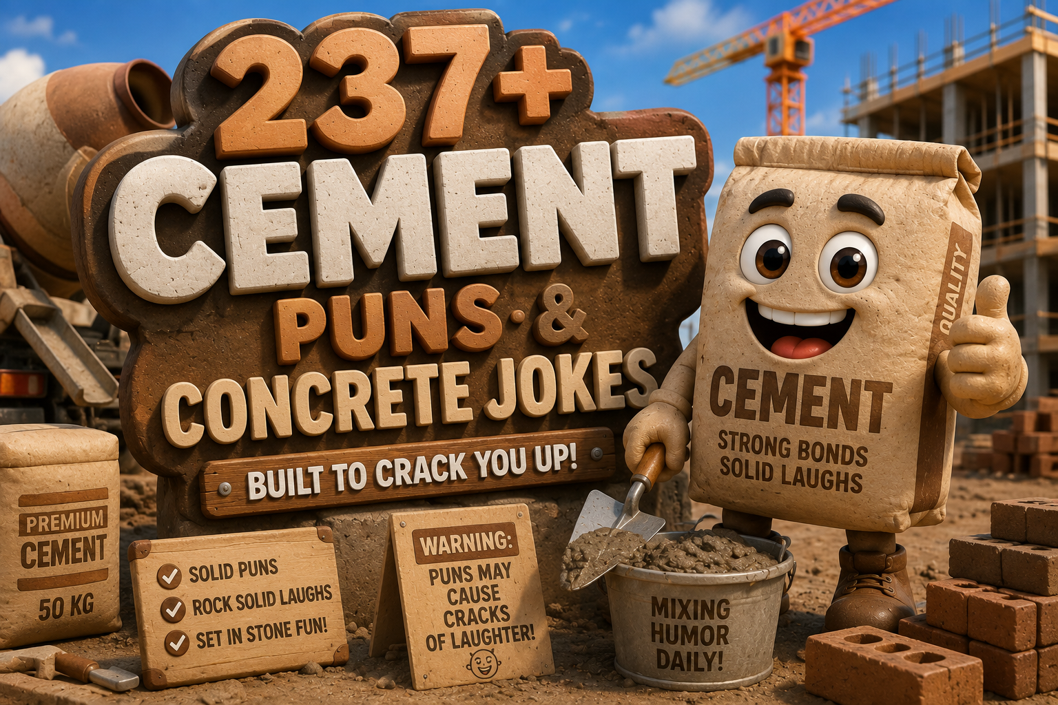 237+ Cement Puns & Concrete Jokes