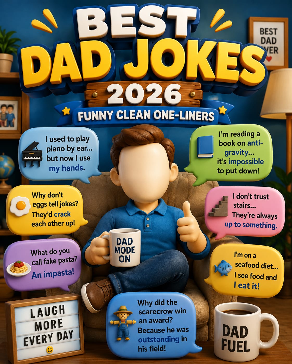 Best Dad Jokes 2026: Funny Clean One-Liners