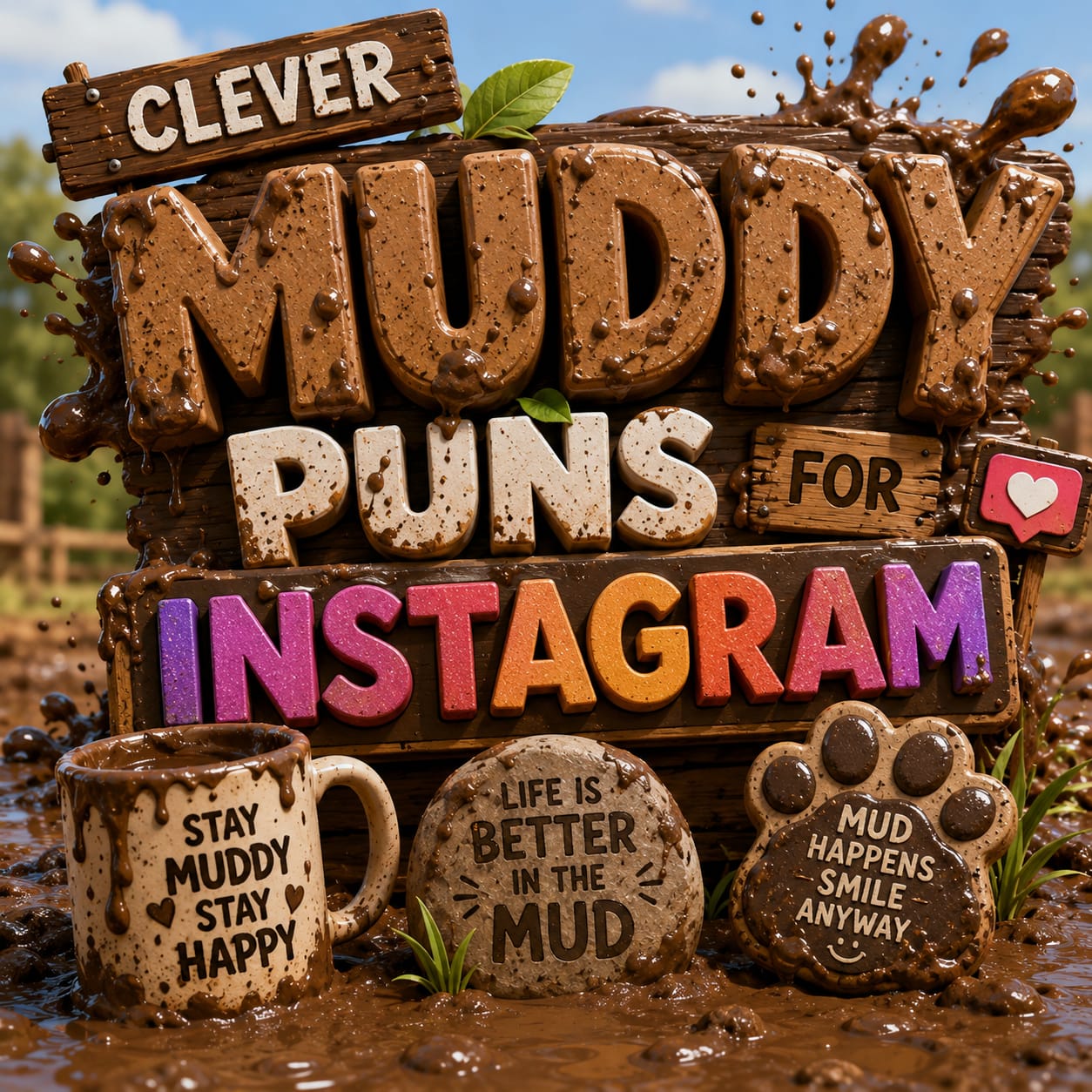 Clever Muddy Puns for Instagram