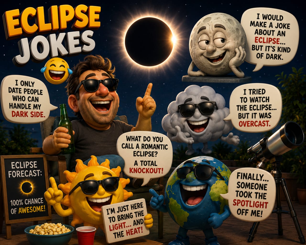 😉 Eclipse Jokes for Adults