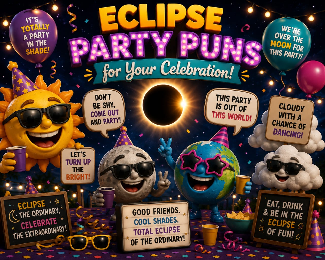 🌕 Eclipse Party Puns for Your Celebration