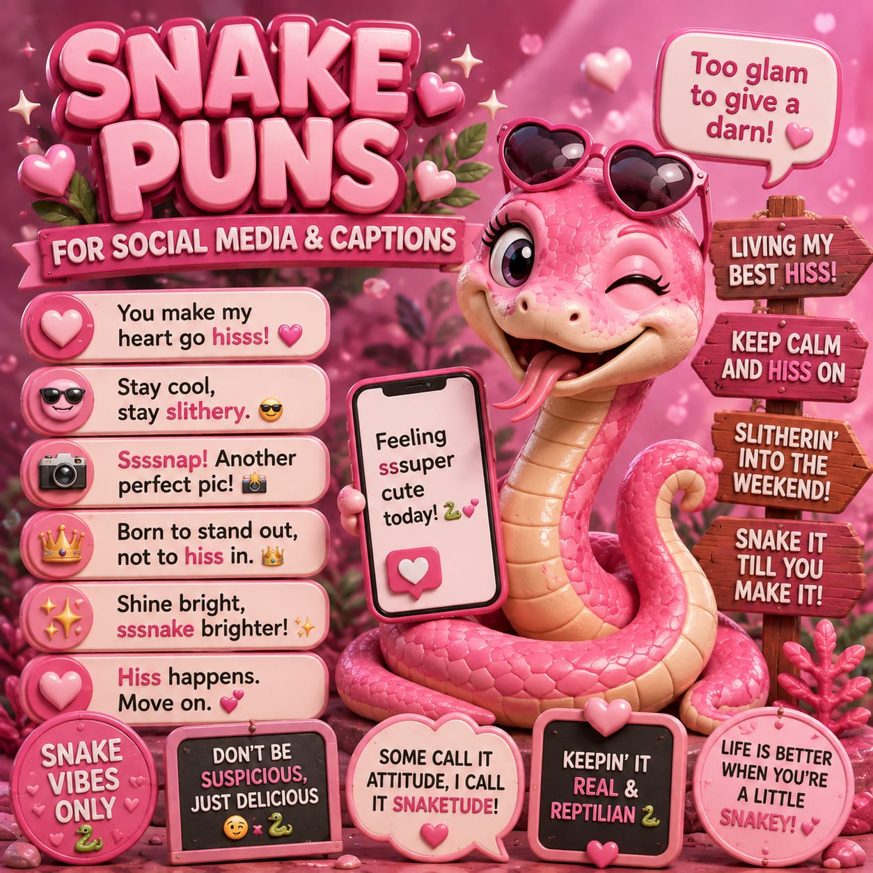 Snake Puns for Social Media & Captions
