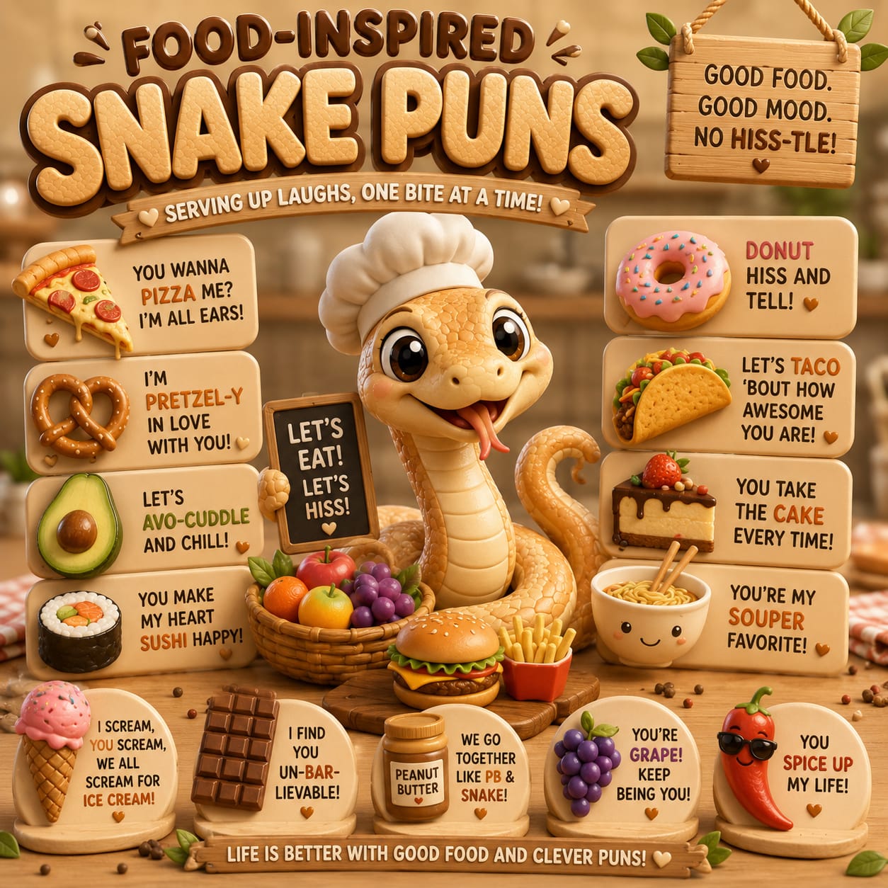 Food-Inspired Snake Puns