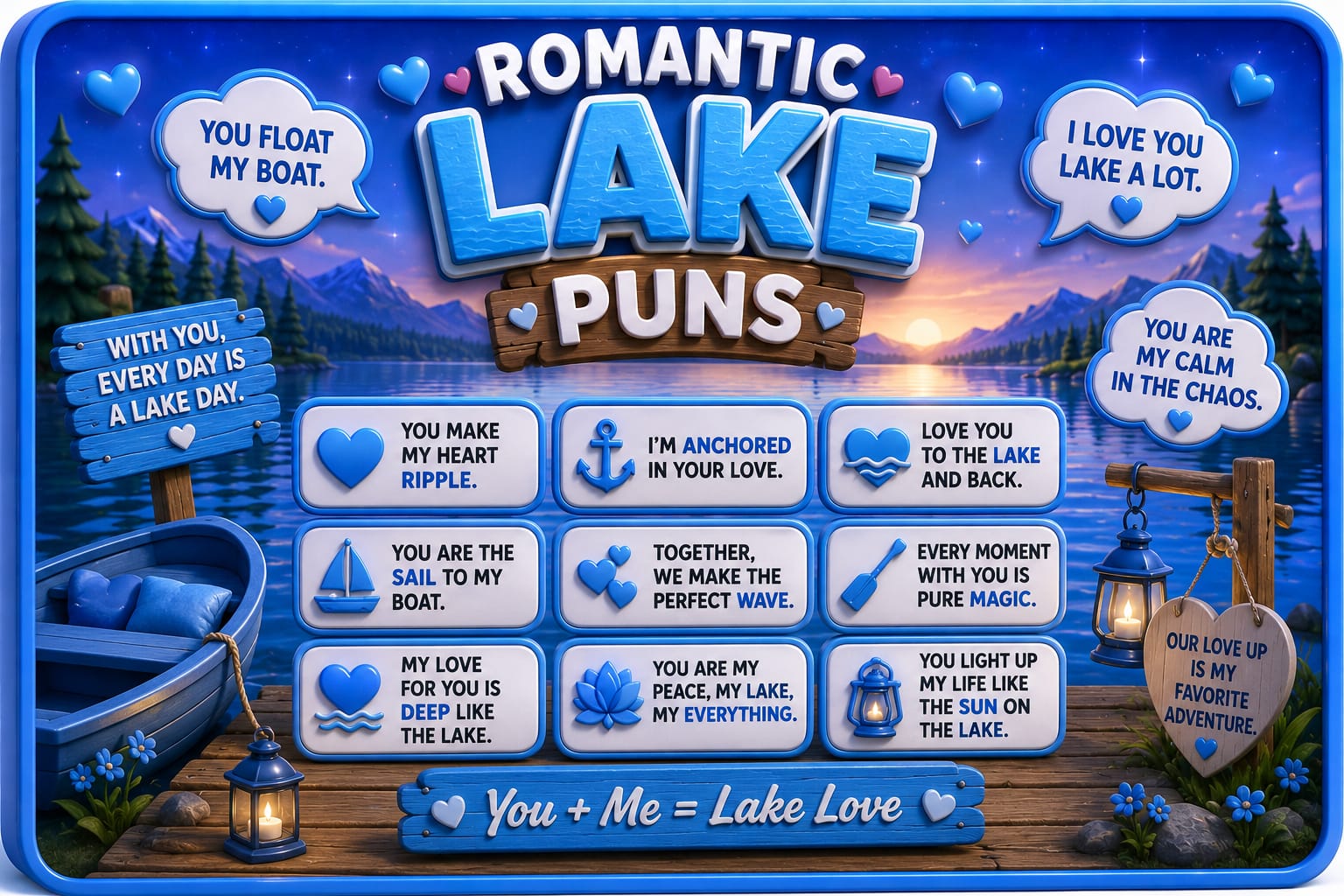 Romantic Lake Puns