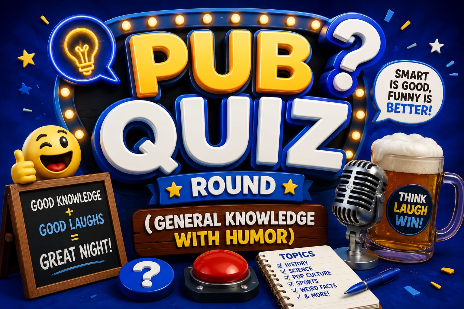 Pub Quiz Round (General Knowledge with Humor)