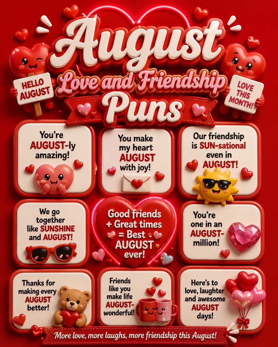 August Love and Friendship Puns